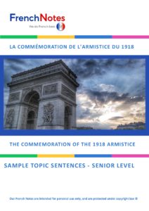 French Notes Sample Sentences On.... 1918 ARMISTICE